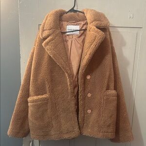Stand Studio Women's Brown Teddy Jacket